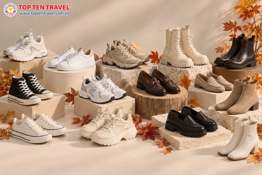 Sneaker, loafer và boots đế thấp là những lựa chọn vừa dễ phối đồ vừa phù hợp với lịch trình đi bộ nhiều