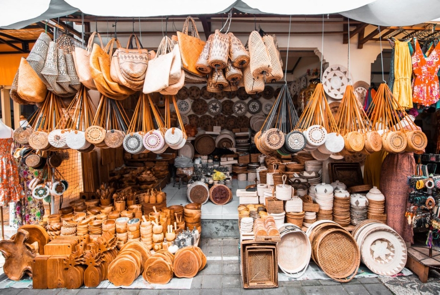 Đồ mây tre đan Ubud nổi tiếng với nhiều sản phẩm khác nhau để du khách có thể lựa chọn