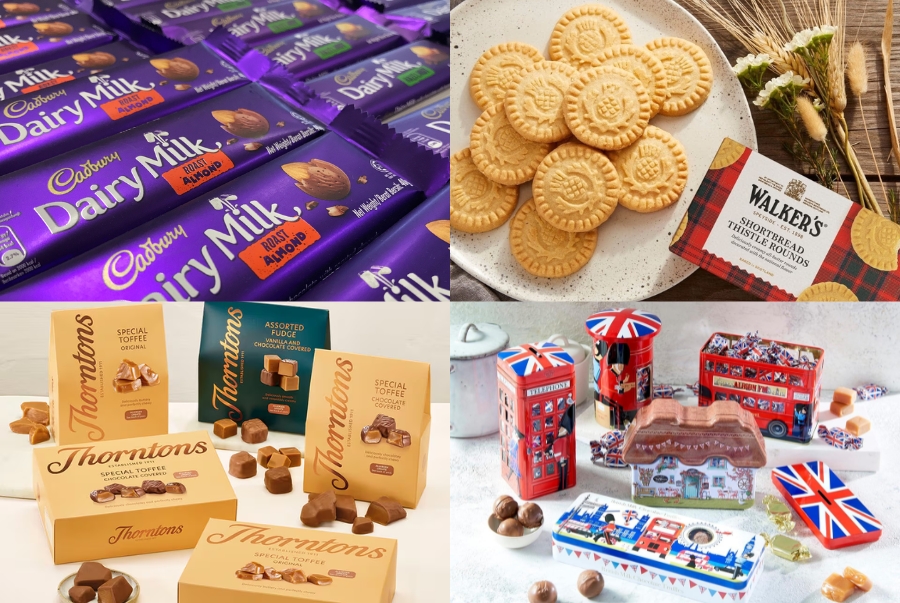 Các loại bánh kẹo là món quà không thể thiếu của mọi chuyến du lịch Anh Quốc