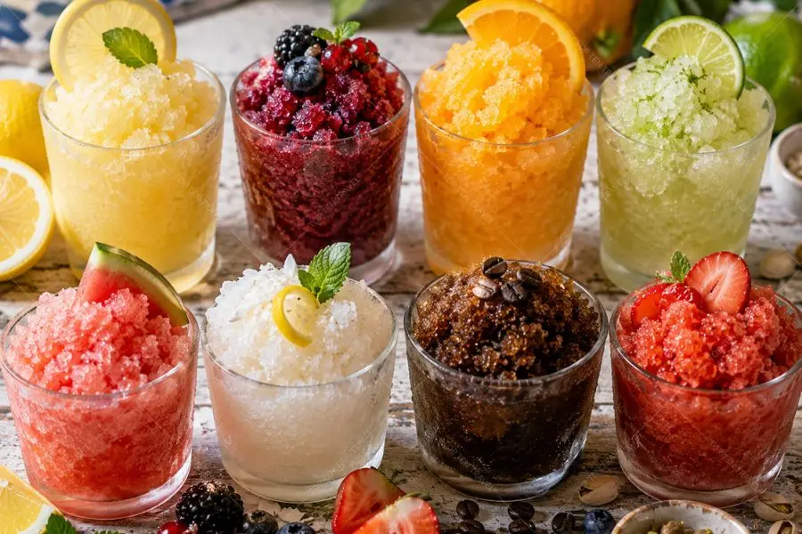 Granita là món tráng miệng đá bào nổi tiếng của Sicily với hương vị mát lạnh đặc trưng mùa hè nước Ý.