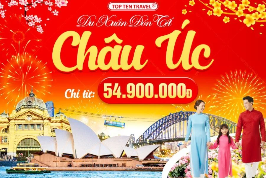 Hành trình du lịch Úc tết của Top Ten Travel có giá tốt chỉ từ 54tr900