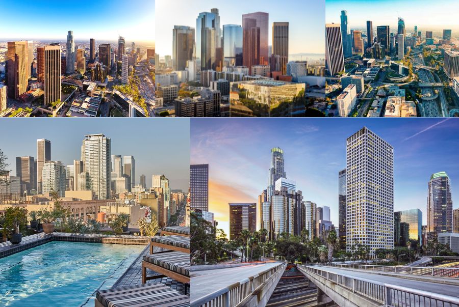 Downtown Los Angeles vào mùa đông mang đến một khung cảnh rực rỡ và đầy sức sống