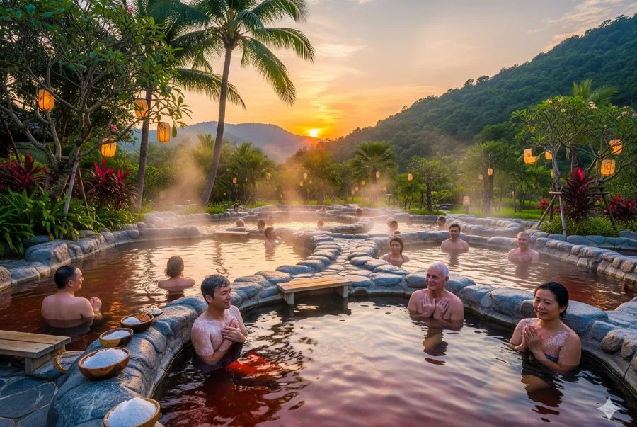 Trải nghiệm ngâm khoáng và spa xanh mát tại suối nước nóng Nantian nổi tiếng