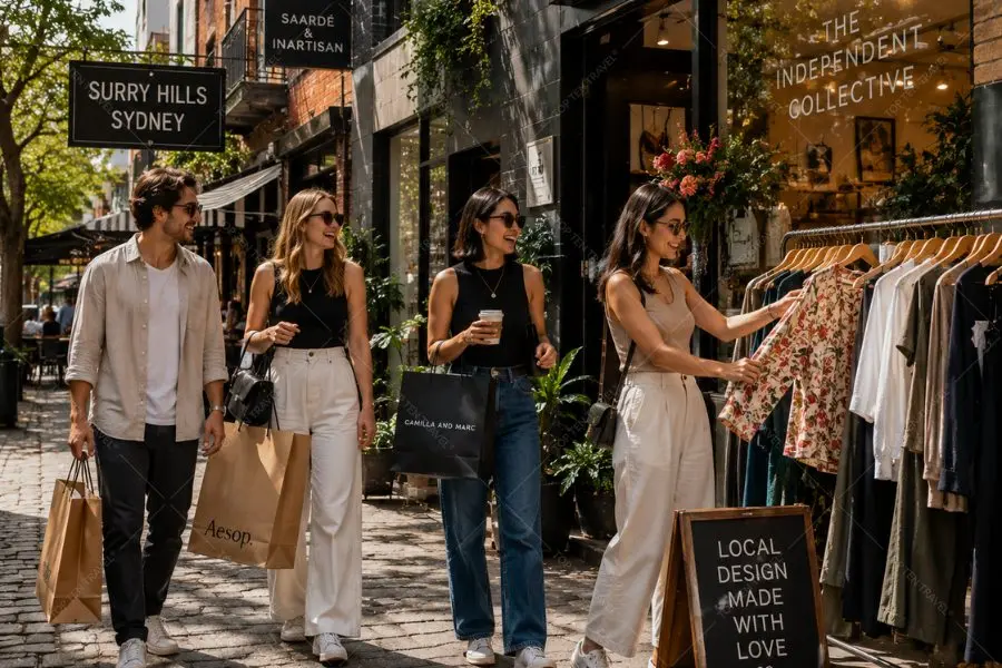 Hoạt động mua sắm thời trang độc lập tại Surry Hills