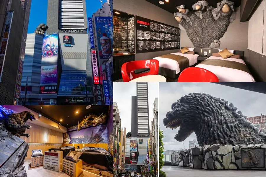 Hotel Gracery Shinjuku gây ấn tượng mạnh với biểu tượng Godzilla khổng lồ trên mái