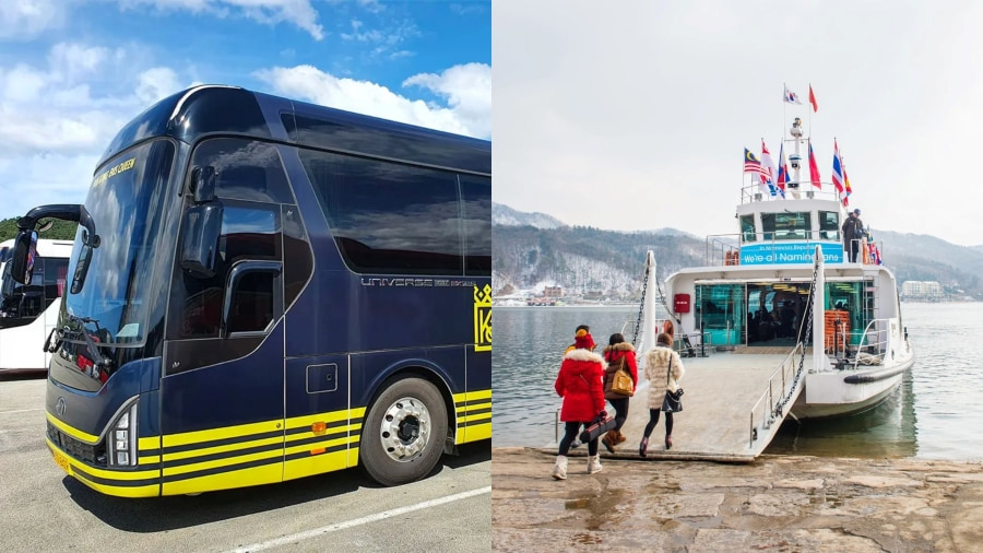 Di chuyển từ Seoul đến đảo Nami bằng xe buýt du lịch cũng là một sự lựa chọn tuyệt vời