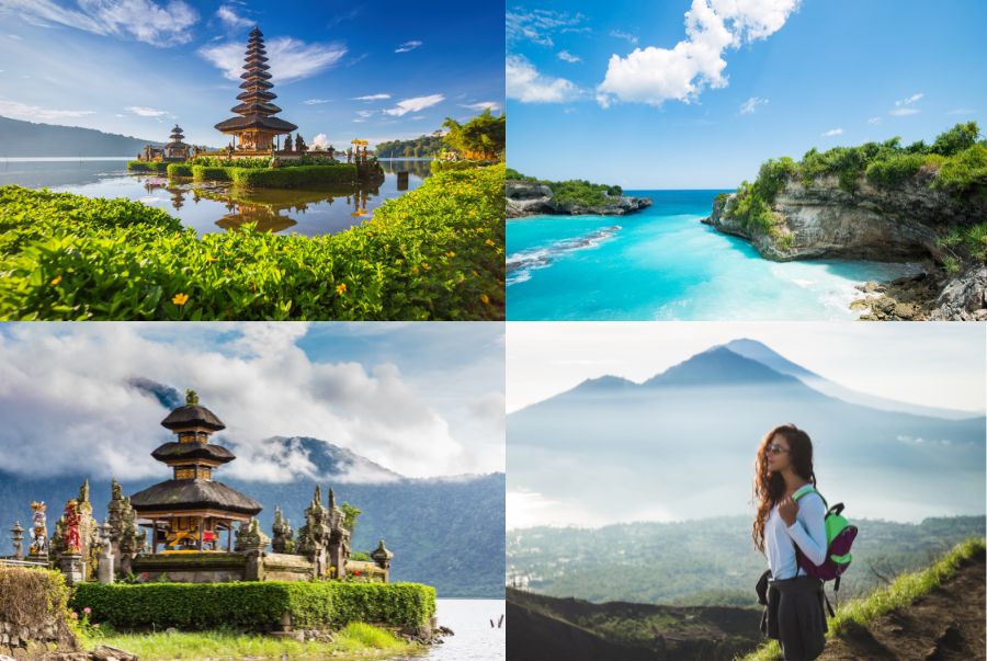 Thời tiết Bali có nắng vàng, ít mưa và bầu trời trong xanh, tạo điều kiện hoàn hảo cho các hoạt động ngoài trời