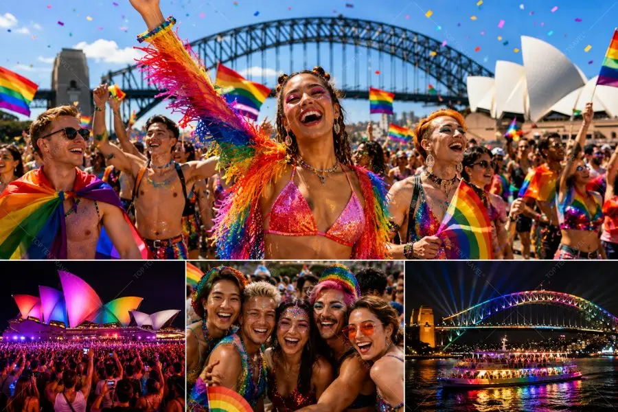 Không khí sôi động trên phố Oxford Street mùa Mardi Gras