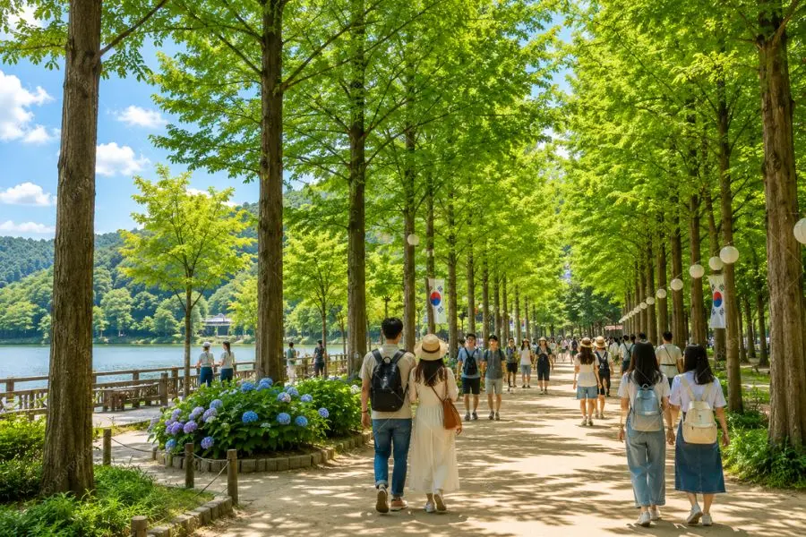 Đảo Nami mùa hè sở hữu không gian thiên nhiên xanh mát