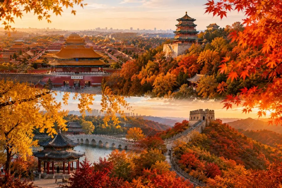 Bắc Kinh mùa thu nổi bật với sắc vàng và lá đỏ