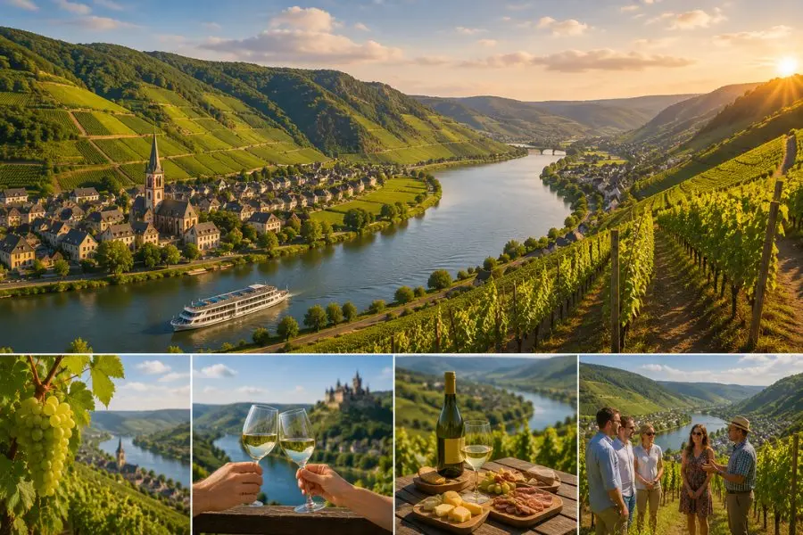 Những vườn nho trên sườn đồi ven sông Mosel tạo nên khung cảnh thơ mộng của nước Đức