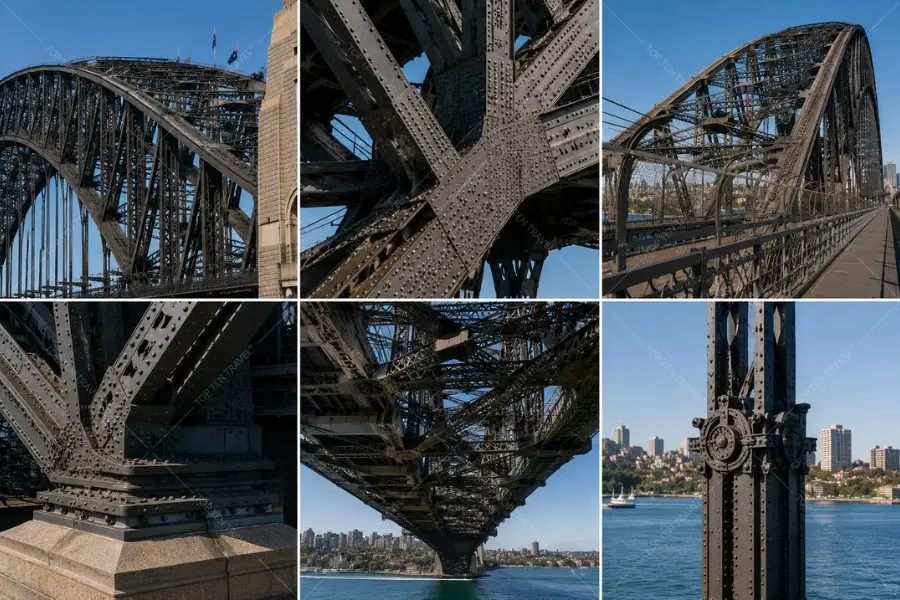 Kiến trúc vòm thép ấn tượng của Cầu Harbour Bridge Sydney