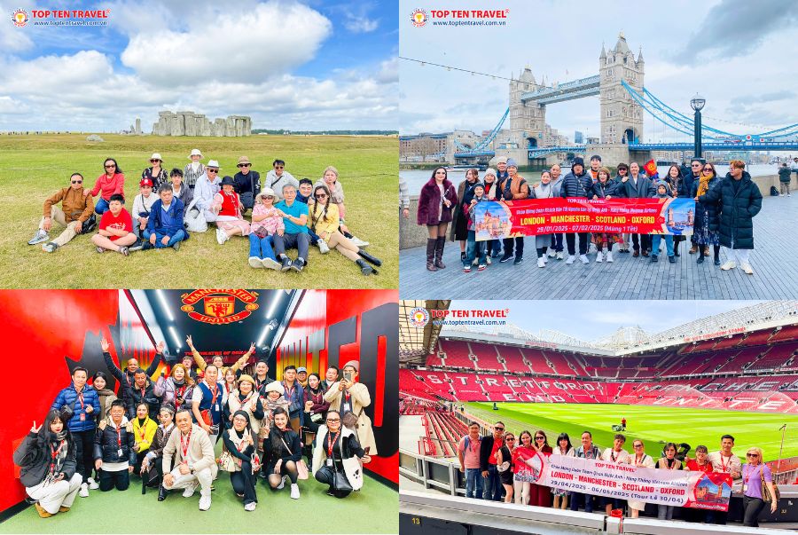 Các đoàn tour Anh Quốc khởi hành của Top Ten Travel