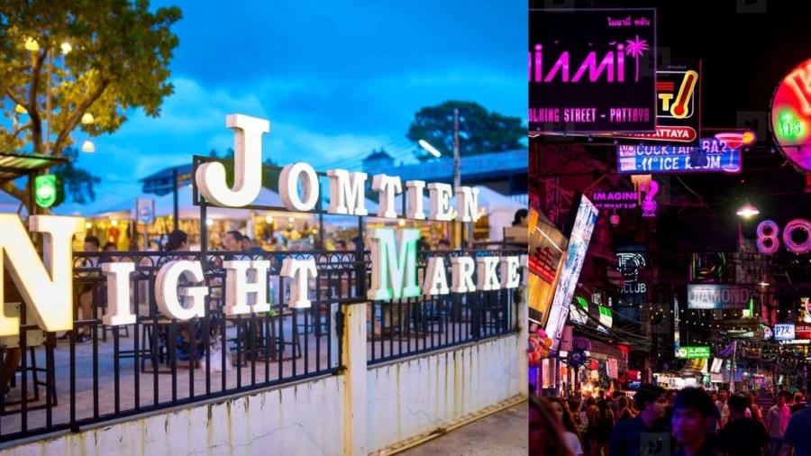 Chợ đêm Jomtien nằm dọc theo bãi biển Jomtien, mang đến một không gian mát mẻ hơn so với các chợ đêm khác