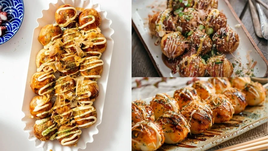 Takoyaki là món bánh bạch tuộc nướng trứ danh, biểu tượng ẩm thực đường phố của Osaka