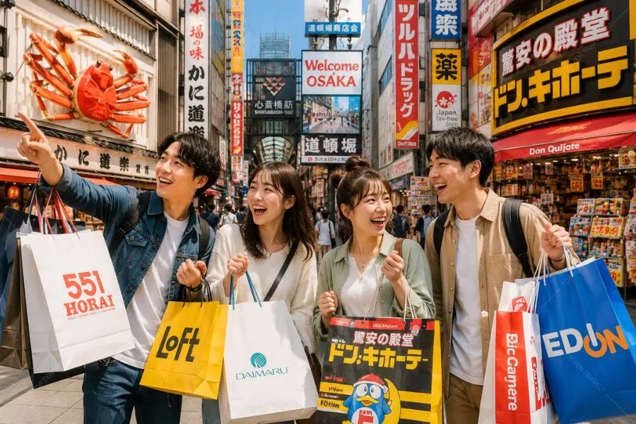 Shinsaibashi được xem là “thiên đường mua sắm” khiến nhiều du khách dễ chi tiêu quá tay.