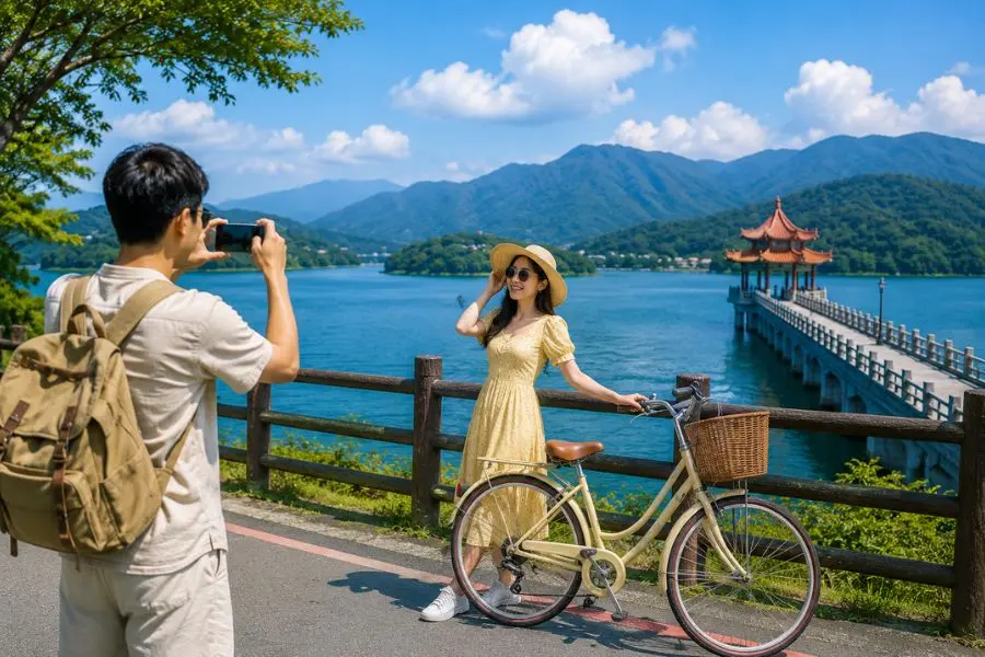 Du khách có thể thoải mái checkin tại các địa điểm đẹp xung quanh hồ