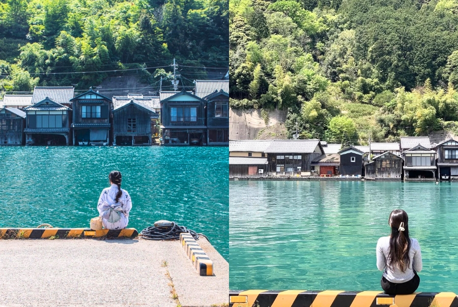 Du khách check-in cùng góc chụp kiến trúc nhà funaya