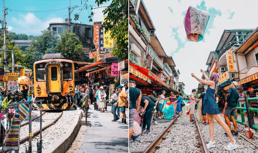 Làng cổ Thập Phần nổi tiếng với những con phố cổ kính và truyền thống thả đèn trời linh thiêng
