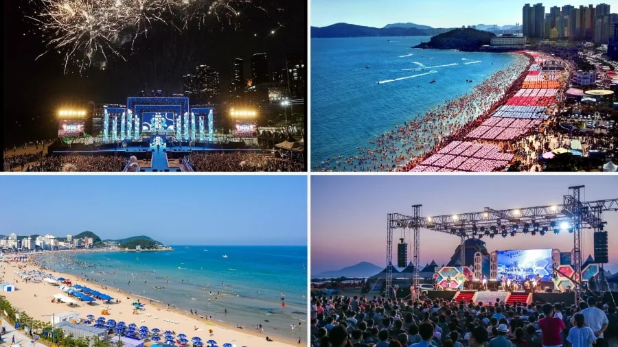 Vào buổi tối, bãi biển Haeundae trở nên lung linh và huyền ảo hơn bao giờ hết với các buổi biểu diễn âm nhạc và nghệ thuật đặc sắc