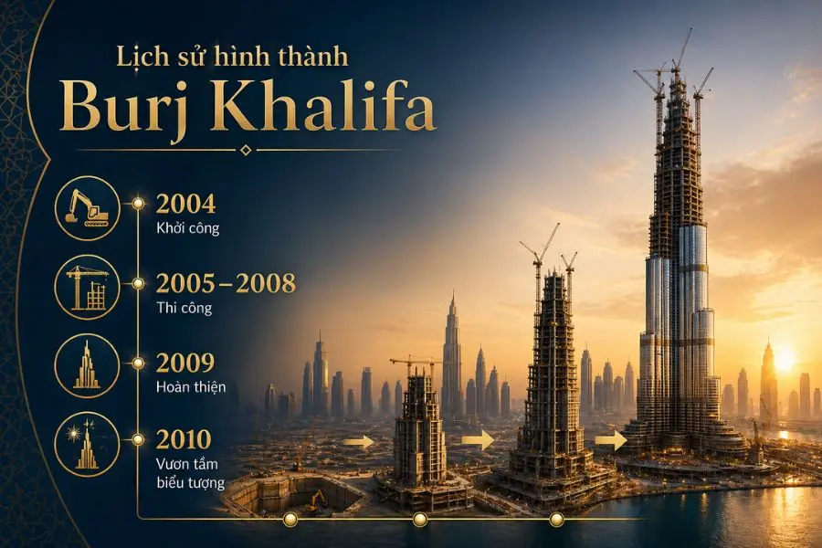 Burj Khalifa mất đến 6 năm để xây dựng và hoàn thiện
