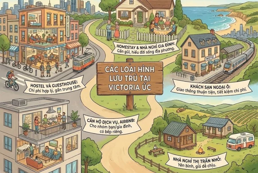 Mỗi loại hình lưu trú tại Úc đều sở hữu những ưu nhược điểm riêng biệt