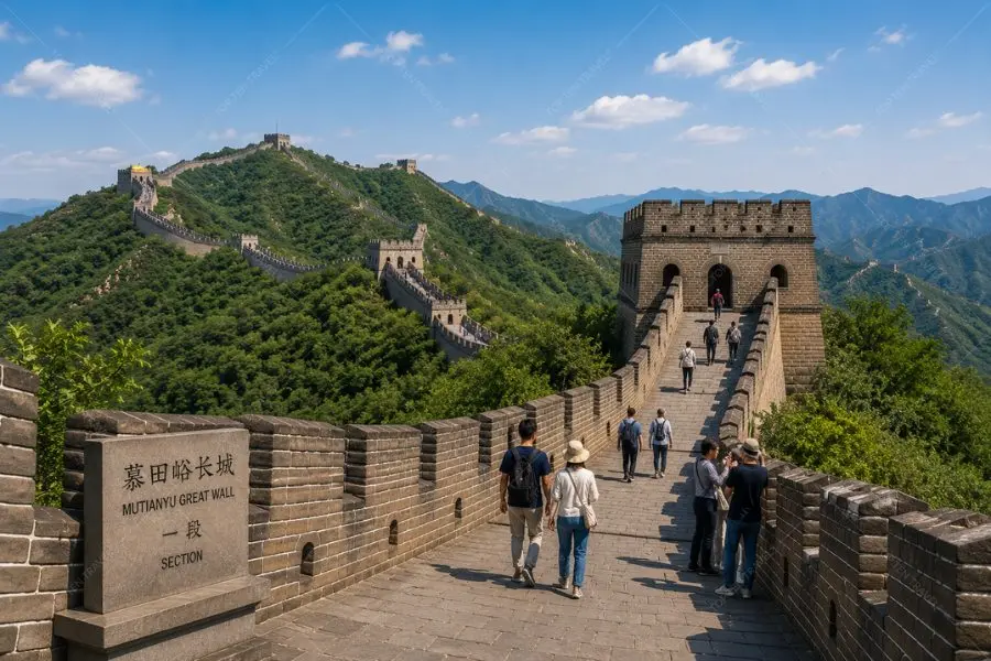 Mộ Điền Dục với phong cảnh núi non hùng vĩ tại Vạn Lý Trường Thành