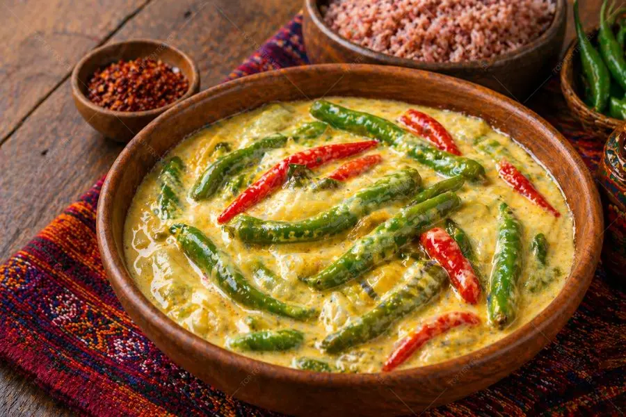 Ema Datshi sử dụng nguyên liệu chính là ớt (ema) và phô mai yak (datshi), đôi khi thêm hành tây hoặc cà chua