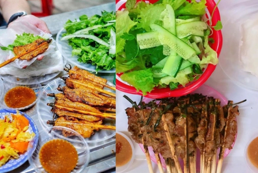 Bánh cuốn thịt nướng là một món ăn đường phố nổi tiếng nơi đây du khách không nên bỏ qua