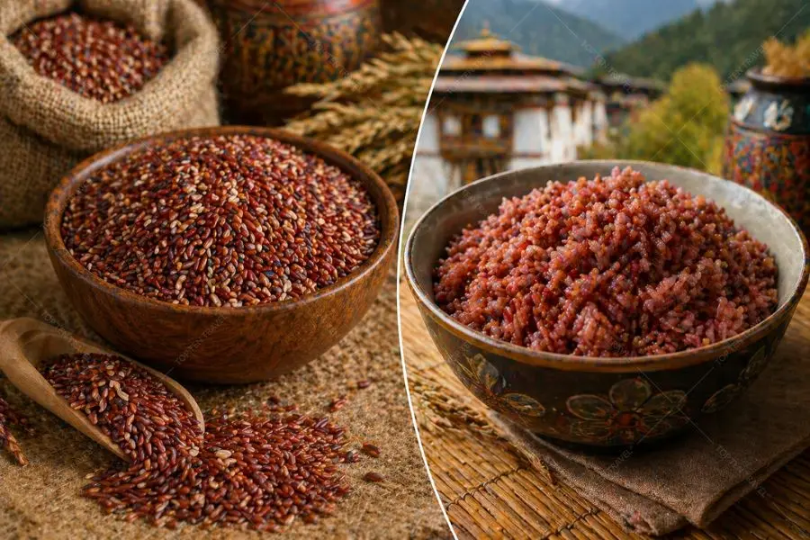 Red Rice sở hữu màu đỏ nâu đặc trưng đến từ lớp cám tự nhiên giàu anthocyanin bao quanh hạt gạo