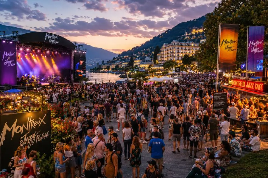Montreux Jazz Festival bên hồ Geneva là điểm hẹn mùa hè dành cho những tâm hồn yêu âm nhạc và nghệ thuật