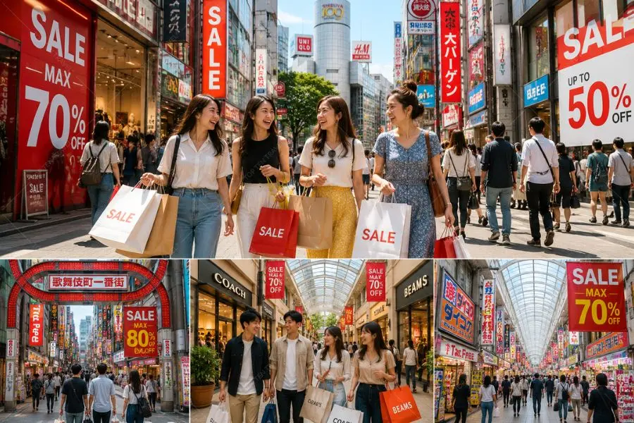 Du khách hào hứng săn ưu đãi tại các trung tâm thương mại nổi tiếng ở Tokyo và Osaka Nhật Bản