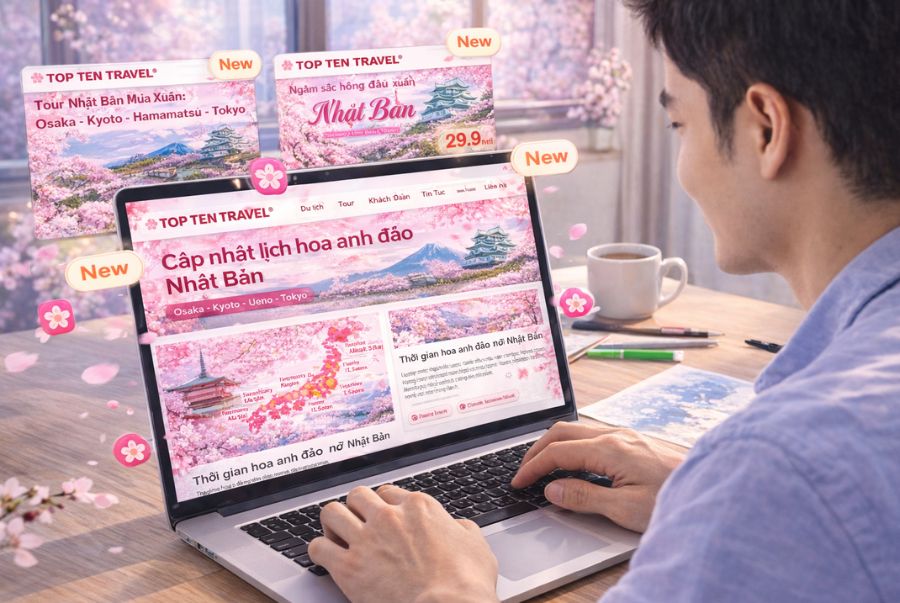 Thông tin tại các trang thông tin du lịch uy tín sẽ là nguồn tài liệu quan trọng cho các chuyến du lịch Nhật Bản mùa xuân