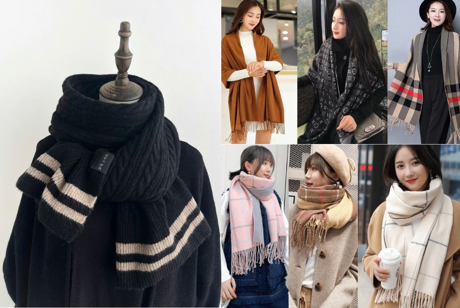 Chiếc khăn mềm mại quấn quanh cổ tựa như như một lớp chăn ấm áp