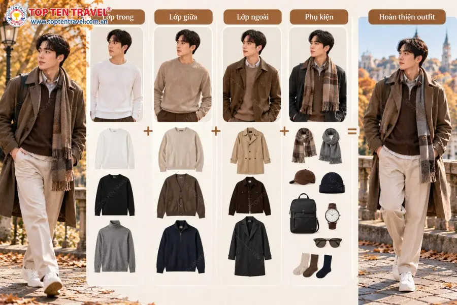 Layering là bí quyết giúp trang phục mùa thu vừa đẹp, có chiều sâu vừa linh hoạt trước sự thay đổi nhiệt độ trong ngày