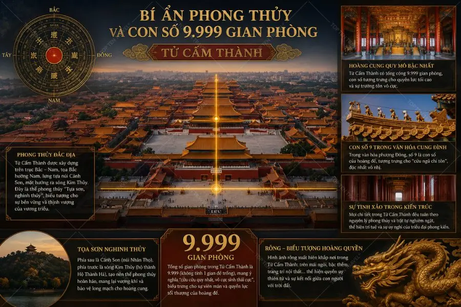 Không gian cổ kính mang nhiều dấu ấn phong thủy tại Tử Cấm Thành