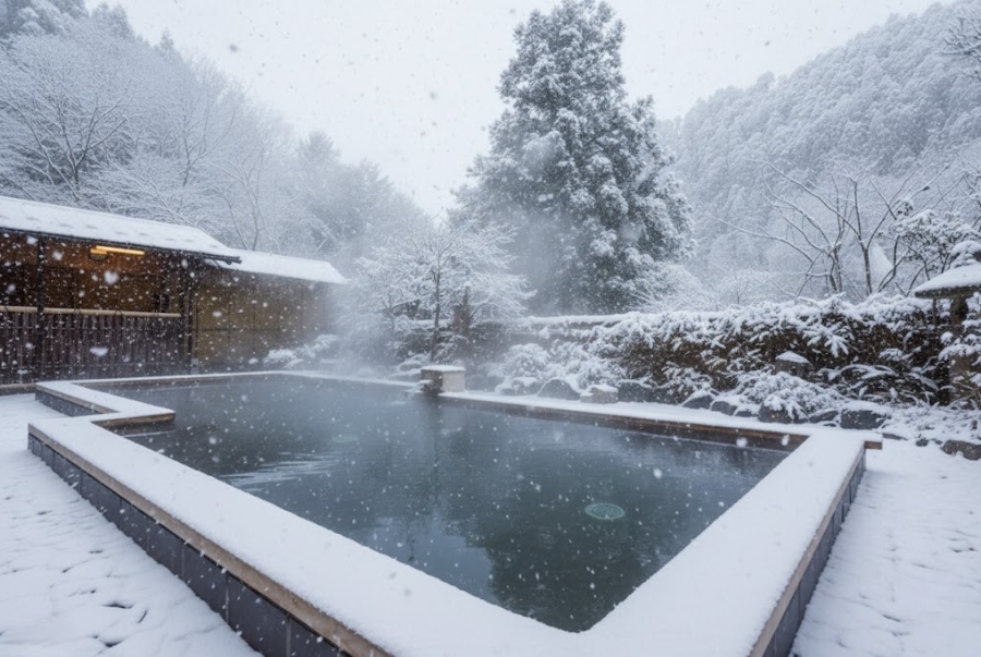 Tắm Onsen là một trải nghiệm tuyệt vời nhất khi đến du lịch Nhật Bản mùa đông
