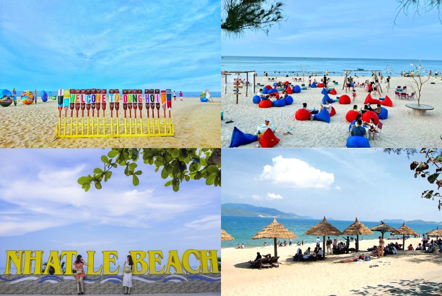 Biển Nhật Lệ là một trong những bãi biển đẹp nhất miền Trung thích hợp để du khách nghỉ dưỡng vào những ngày đầu năm