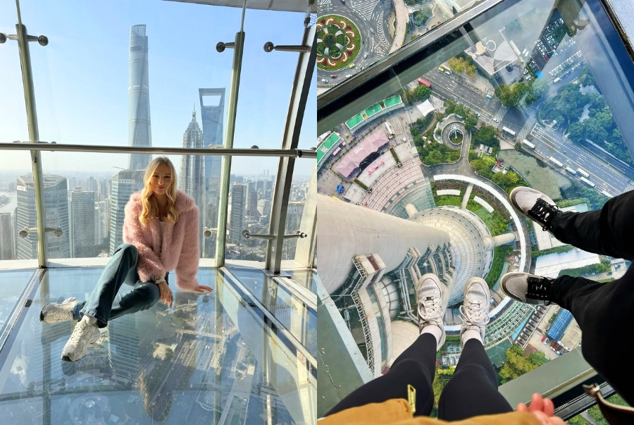 Khu sàn kính là địa điểm rất được yêu thích tại tháp