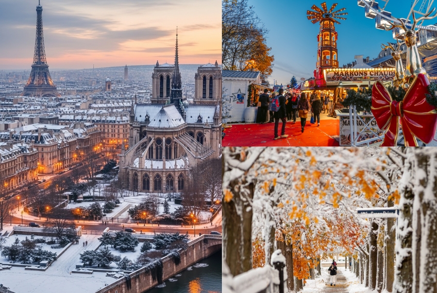 Paris mùa đông mang đến du khách những địa điểm check-in vô cùng lãng mạn