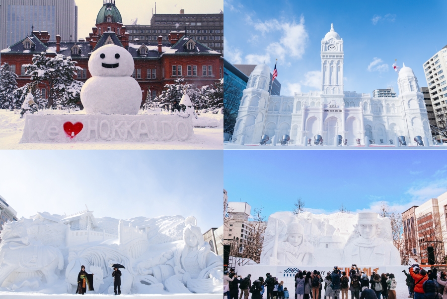 Lễ hội tuyết Sapporo lớn nhất của Nhật Bản được tổ chức tại Hokkaido vào tháng 2 hàng năm