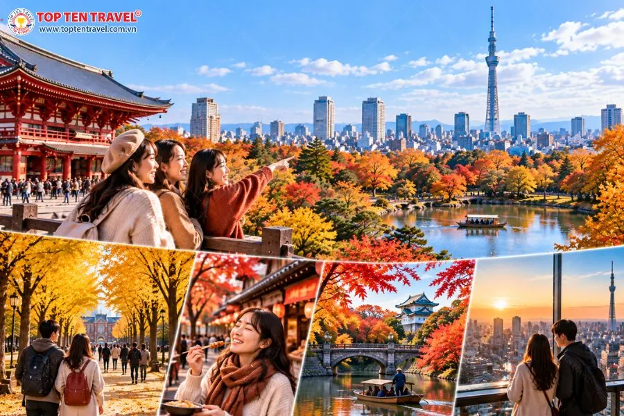 Khám phá Tokyo mùa thu với những hàng cây vàng và cảnh sắc lá đỏ
