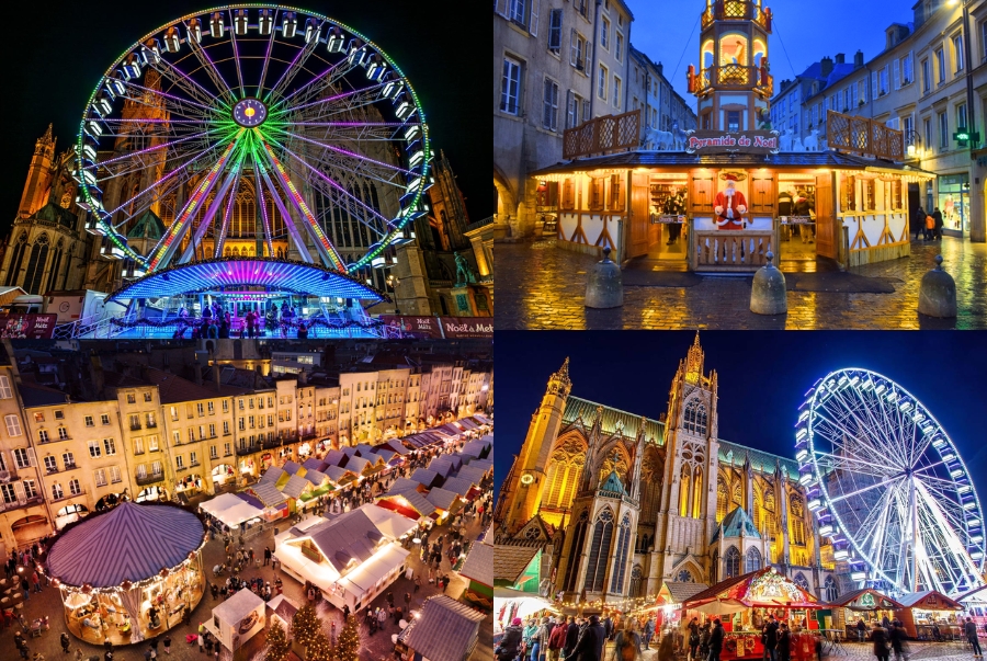 Chợ Giáng sinh Metz với điểm nhấn là vòng đu quay cao ngay giữa khu chợ