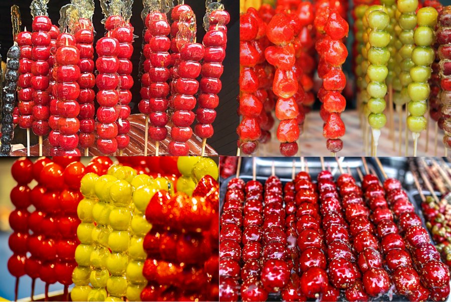 Kẹo hồ lô là một biểu tượng ngọt ngào của ẩm thực đường phố Trung Hoa