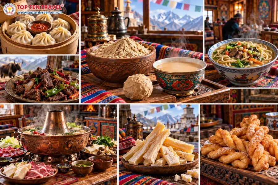 Ẩm thực Tây Tạng mang hương vị đặc trưng của vùng cao nguyên với những món ăn giàu năng lượng
