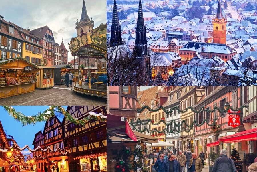 Obernai đặc trưng với toà tháp chuông cao vút nổi bật giữa nền trời của nhà thờ Saint Pierre et Paul