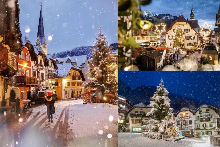Hallstatt mùa giáng sinh biến thành một thế giới cổ tích sống động