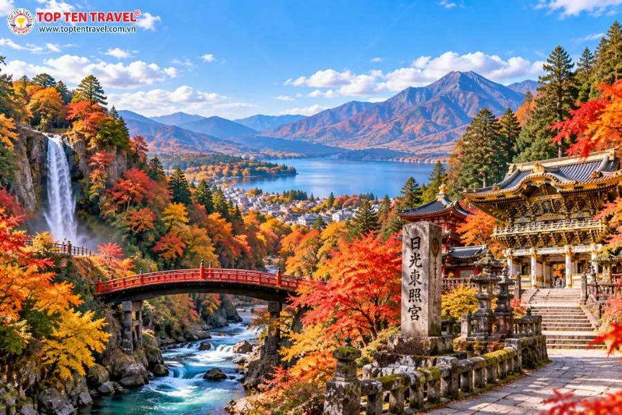 Nikko nổi bật với núi rừng và những công trình cổ giữa mùa lá đỏ