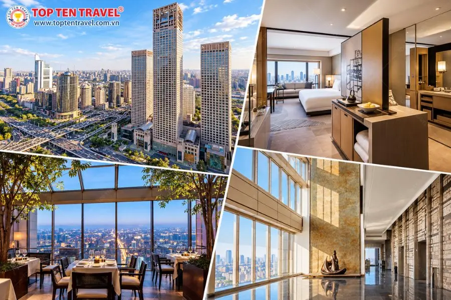 Park Hyatt Beijing mang đến không gian lưu trú hiện đại cùng tầm nhìn ấn tượng ra khu đô thị Bắc Kinh.