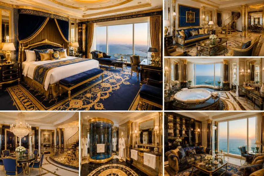 Không gian xa hoa tại các phòng suite cao cấp của Burj Al Arab